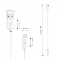 CB-D10 White zestaw 3 szt. szybkich kabli Quick Charge micro USB-USB | 3x1.2m | 5A | 480 Mbps-1033605