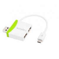 2 portowy HUB USB2.0 z kablem MicroUSB zielony-752255