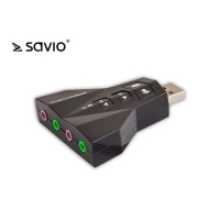 SAVIO AK-08 Karta muzyczna USB 7w1, dźwięk Virtual 7.1CH, Plug 